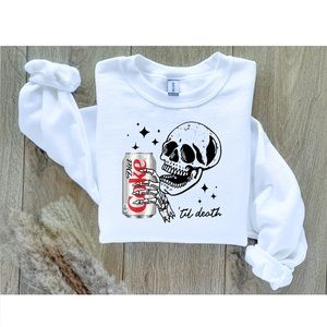 Diet Coke Skull White Sweatshirt 🥤💀💜